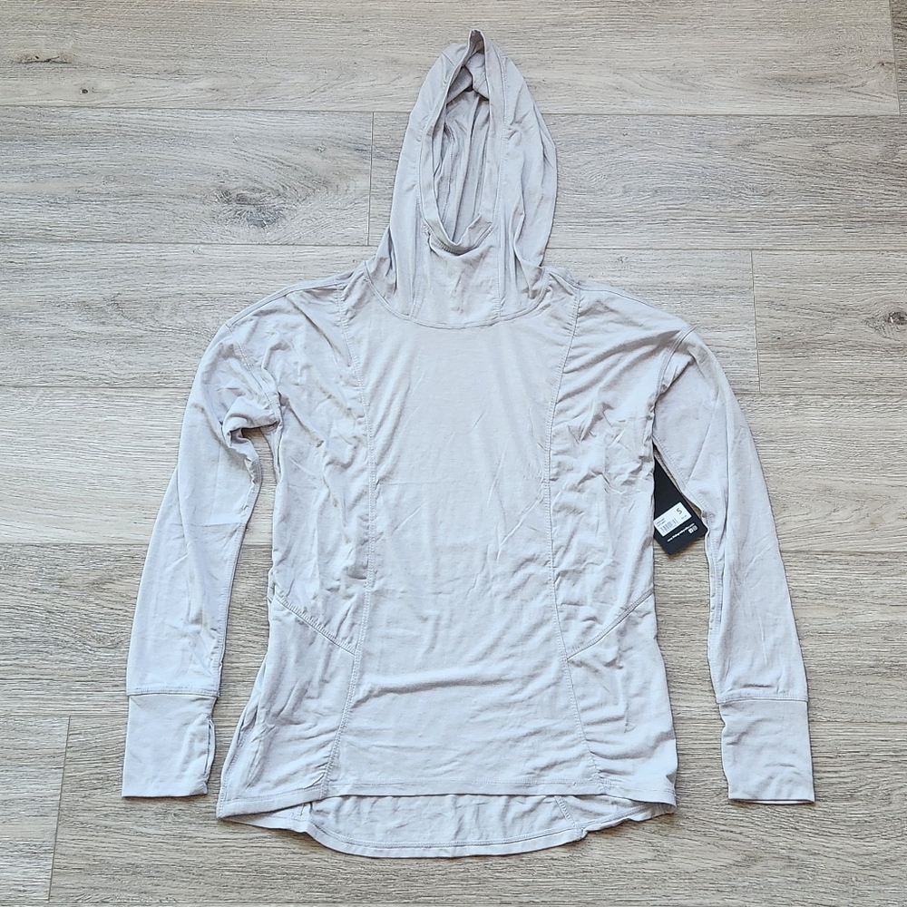90 Degree By Reflex Gray Top Womens Small Long Sleeve Hoodie Athleisure Nwt
